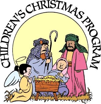 Children's Christmas Program -- drawing of nativity