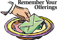 Remember Your Offerings (image is offering plate)