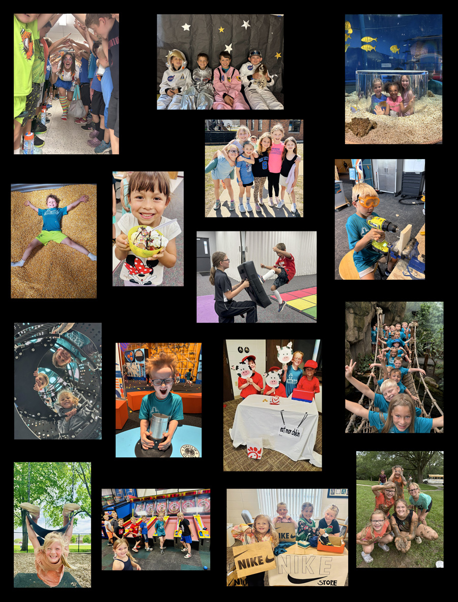 Kids Care Fun a collage of pictures from activities and field trips