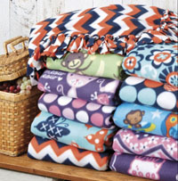 tied fleece blankets