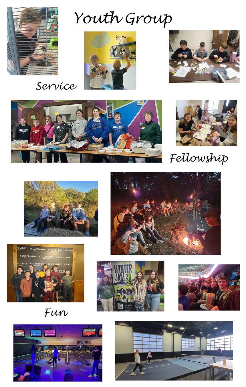 Youth Group:  service, fellowship, fun
