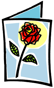 card with drawing of a flower